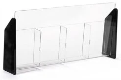 4-Pocket Acrylic Brochure Holder For Tabletop, Fits 4 X 9 Pamphlets - Black -LuxeDisplay Shop trs4 .ra3 preview