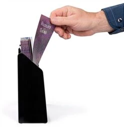 4-Pocket Acrylic Brochure Holder For Tabletop, Fits 4 X 9 Pamphlets - Black -LuxeDisplay Shop trs4 .ra4 preview