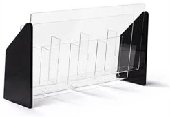 2-Tiered Acrylic Brochure Holder For Tabletop, 8 Pockets Fit 4 X 9 Pamphlets - Black -LuxeDisplay Shop trs8 .ra3 preview