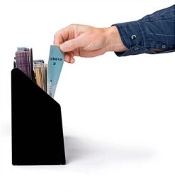 2-Tiered Acrylic Brochure Holder For Tabletop, 8 Pockets Fit 4 X 9 Pamphlets - Black -LuxeDisplay Shop trs8 .ra4 preview