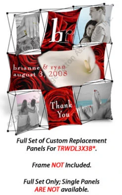 Set Of 6 Replacement Panels For TRWDL3X3B Pop Up Display - Custom Printed Graphics