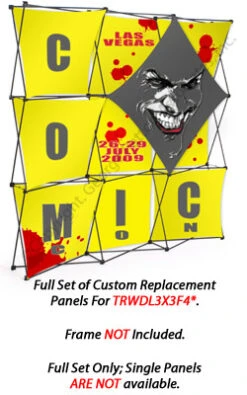 Set Of 10 Replacement Panels For TRWDL3X3F Pop Up Display - Custom Printed Graphics