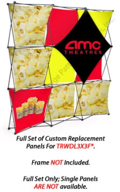 Set Of 10 Replacement Panels For TRWDL3X3F Pop Up Display - Custom Printed Graphics