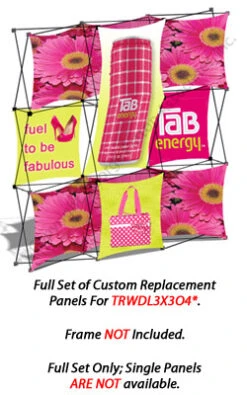 Set Of 6 Replacement Panels For TRWDL3X3O4 Pop Up Display - Custom Printed Graphics