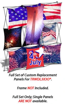 Set Of 6 Replacement Panels For TRWDL3X3O Pop Up Display - Custom Printed Graphics