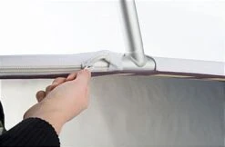 10’ Trade Show Backdrop W/ Custom Printing, Curved, Portable - Silver -LuxeDisplay Shop tsbdu10gw.ra7 preview