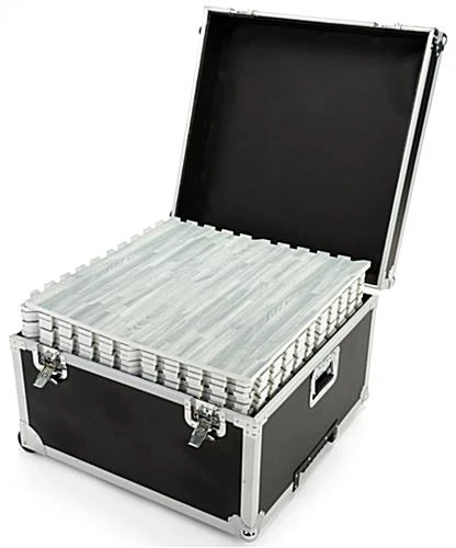 27 X 27 Carrying Case For Floor Tiles, With Wheels, Handles & Foam Padding - Black 4 27 X 27 Carrying Case For Floor Tiles, With Wheels, Handles & Foam Padding - Black - Image 2