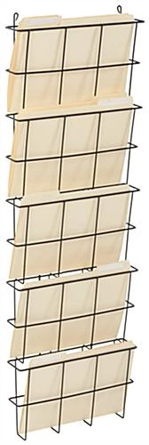 13”w X 9.5”h File Holders For Letter Size Folders, Steel Wire, Wall Mounting – Black