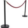 QueuePole Round (2) Black Stanchions W/ 6.5' Braided Red Rope & Brass Clasps -LuxeDisplay Shop twst1bred.rw preview
