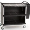 40"w Enclosed Bus Cart With 1 Side Trash Bin - Black -LuxeDisplay Shop uc3lge1bn7.rw preview