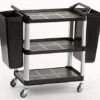 32"w Bus Cart With 2 Side Trash Bins, 3 Shelves - Black 2 32"w Bus Cart With 2 Side Trash Bins, 3 Shelves - Black -LuxeDisplay Shop uc3ssm2bn7.rw preview
