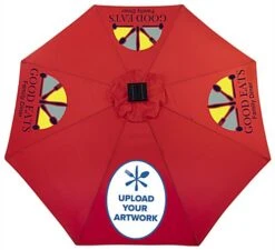 9' Patio Umbrella, 3 Color Printing, LED Lights, Bluetooth Speaker – Red -LuxeDisplay Shop umb9btrd.ra3 preview