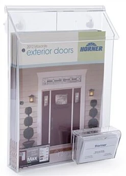 Workshop Series Outdoor Magazine Holder For Window, Business Card Pocket - Clear