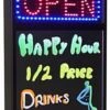 Hanging "OPEN" Animated LED Sign W/ Black Write-On Board, Wet Erase - Blue & Red -LuxeDisplay Shop wbscropn.rw preview