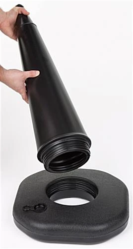 13 X 15 Sign Stand Traffic Cone For Outdoor Use, Double Sided, Water-fill - Black 4 13 X 15 Sign Stand Traffic Cone For Outdoor Use, Double Sided, Water-fill - Black - Image 2