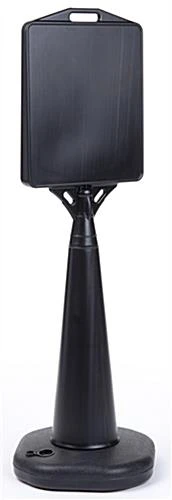 13 X 15 Sign Stand Traffic Cone For Outdoor Use, Double Sided, Water-fill - Black