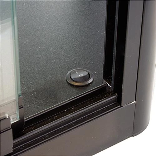 39 X 39 Wall Mounted Display Case W/Mirror Back & 2 Top LED Lights, Locking - Black 5 39 X 39 Wall Mounted Display Case W/Mirror Back & 2 Top LED Lights, Locking - Black - Image 3