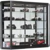 4x3 Wall Mounted Display Case W/Mirror Back & 3 Top LED Lights, Locking - Black -LuxeDisplay Shop wc4712ledb.rw preview