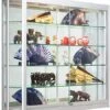 4x3 LED Wall Mounted Display Case W/Angled Front, Sliding Doors, Locking - Silver -LuxeDisplay Shop wc478leds.rw preview
