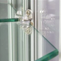 5x3 Wall Mounted LED Display Case W/Mirror Back, Sliding Doors, Locking - Silver -LuxeDisplay Shop wc6012leds.ra4 preview