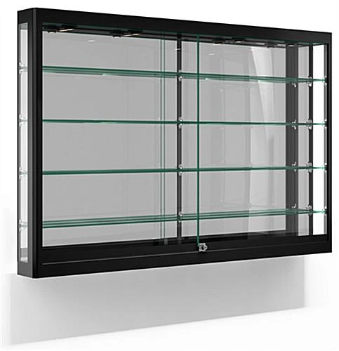 LED Wall Showcase Cabinet With Tempered Glass Shelves 4 LED Wall Showcase Cabinet With Tempered Glass Shelves - Image 2