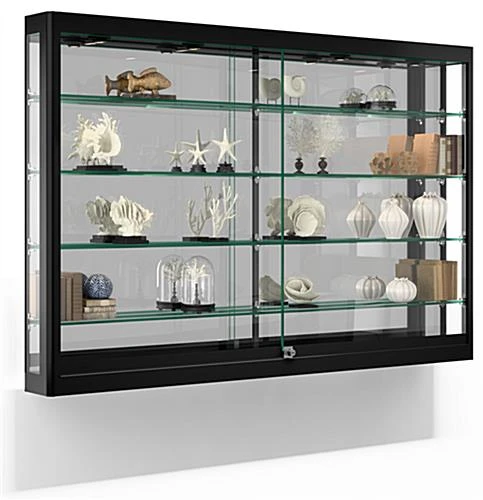LED Wall Showcase Cabinet With Tempered Glass Shelves 3 LED Wall Showcase Cabinet With Tempered Glass Shelves