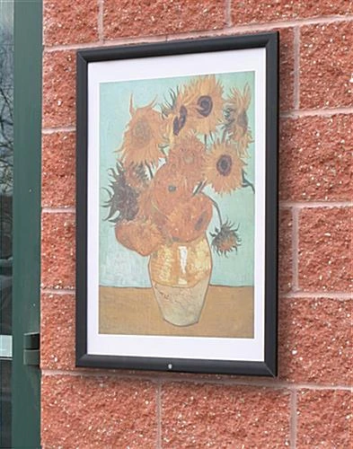 22 X 28 Outdoor Poster Frame For Wall, Snap Open With Lock - Black 3 22 X 28 Outdoor Poster Frame For Wall, Snap Open With Lock - Black