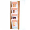 4-Tiered Wood Magazine Wall Rack, 8.5"w, 4 Pockets - Medium Oak -LuxeDisplay Shop wdac4mo