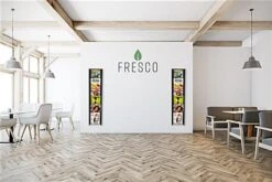 Wood Magazine Wall Rack, 8.5" Wide Pockets, Clear Acrylic Stops -LuxeDisplay Shop wdac6bk.ra6 preview