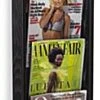 Wood Magazine Wall Rack, 8.5" Wide Pockets, Clear Acrylic Stops -LuxeDisplay Shop wdac6bk.rw preview