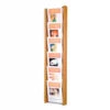 6-Tiered Wood Magazine Wall Rack, 8.5"w, 6 Pockets - Medium Oak -LuxeDisplay Shop wdac6mo