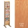 10-Tiered Wood Magazine Floor Stand, 8.5"w - Light Oak -LuxeDisplay Shop wdfl10ok