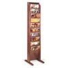 Tiered Wooden Magazine Floor Stand, 8.5" Wide Pockets, Solid Wood Construction -LuxeDisplay Shop wdfl10rm