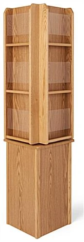 4-Sided Literature Floor Stand, 4"/8.5"w, 12/24 Pockets, Rotating - Light Oak 5 4-Sided Literature Floor Stand, 4"/8.5"w, 12/24 Pockets, Rotating - Light Oak - Image 3