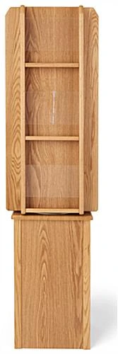 4-Sided Literature Floor Stand, 4"/8.5"w, 12/24 Pockets, Rotating - Light Oak 6 4-Sided Literature Floor Stand, 4"/8.5"w, 12/24 Pockets, Rotating - Light Oak - Image 4