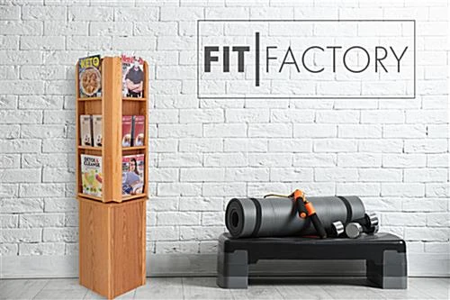 4-Sided Literature Floor Stand, 4"/8.5"w, 12/24 Pockets, Rotating - Light Oak 9 4-Sided Literature Floor Stand, 4"/8.5"w, 12/24 Pockets, Rotating - Light Oak - Image 7