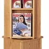 4-Sided Literature Floor Stand, 4"/8.5"w, 12/24 Pockets, Rotating - Light Oak -LuxeDisplay Shop wdfllo.rw preview