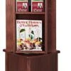 4-Sided Literature Floor Stand, Solid Wood, Customizable Pockets, Revolving