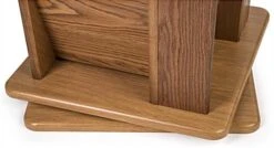 10-Tiered Magazine Floor Stands, 8.5"w, 40 Pockets, Rotating - Medium Oak -LuxeDisplay Shop wdflsp40mo.ra3 preview