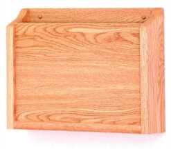 15”w Hanging File Holder, Single Pocket, Wall Mount, HIPAA Compliant - Light Oak