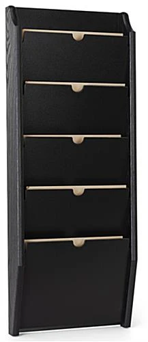 14”w Hanging File Holder, 5-Tiered, Wall Mount, HIPAA Compliant - Black