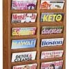 10-Tiered Wood Magazine Wall Rack, 8.5"w, 20 Pockets - Medium Oak 2 10-Tiered Wood Magazine Wall Rack, 8.5"w, 20 Pockets - Medium Oak -LuxeDisplay Shop wdwm20mo.rw preview
