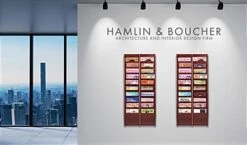 10-Tiered Wood Magazine Wall Rack, 8.5"w, 20 Pockets - Mahogany 15 10-Tiered Wood Magazine Wall Rack, 8.5"w, 20 Pockets - Mahogany -LuxeDisplay Shop wdwm20rm.ra6 preview