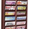 10-Tiered Wood Magazine Wall Rack, 8.5"w, 20 Pockets - Mahogany 1 10-Tiered Wood Magazine Wall Rack, 8.5"w, 20 Pockets - Mahogany -LuxeDisplay Shop wdwm20rm.rw preview