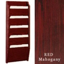 14”w Hanging File Holder, 5-Tiered, Wall Mount, Slanted Front - Red Mahogany