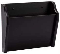 14”w Hanging File Holder, Single Pocket, Wall Mount, Slanted Front, Wood Construction