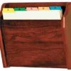 14”w Hanging File Holder, Single Pocket, Wall Mount, Slanted Front - Mahogany