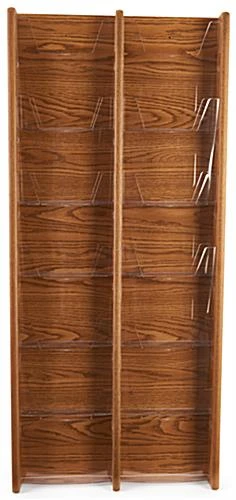 6-Tiered Wood Literature Wall Rack, 4"/8.5"w, 12-24 Pockets - Medium Oak 6 6-Tiered Wood Literature Wall Rack, 4"/8.5"w, 12-24 Pockets - Medium Oak - Image 4