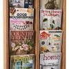 6-Tiered Wood Literature Wall Rack, 4"/8.5"w, 12-24 Pockets - Medium Oak -LuxeDisplay Shop wmac2r12mo.rw preview