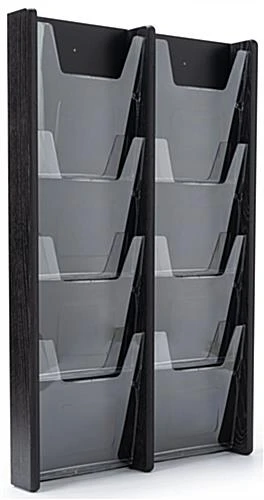 4-Tiered Literature Wall Rack, 4"/8.5"w, 8-16 Pockets - Black 5 4-Tiered Literature Wall Rack, 4"/8.5"w, 8-16 Pockets - Black - Image 3